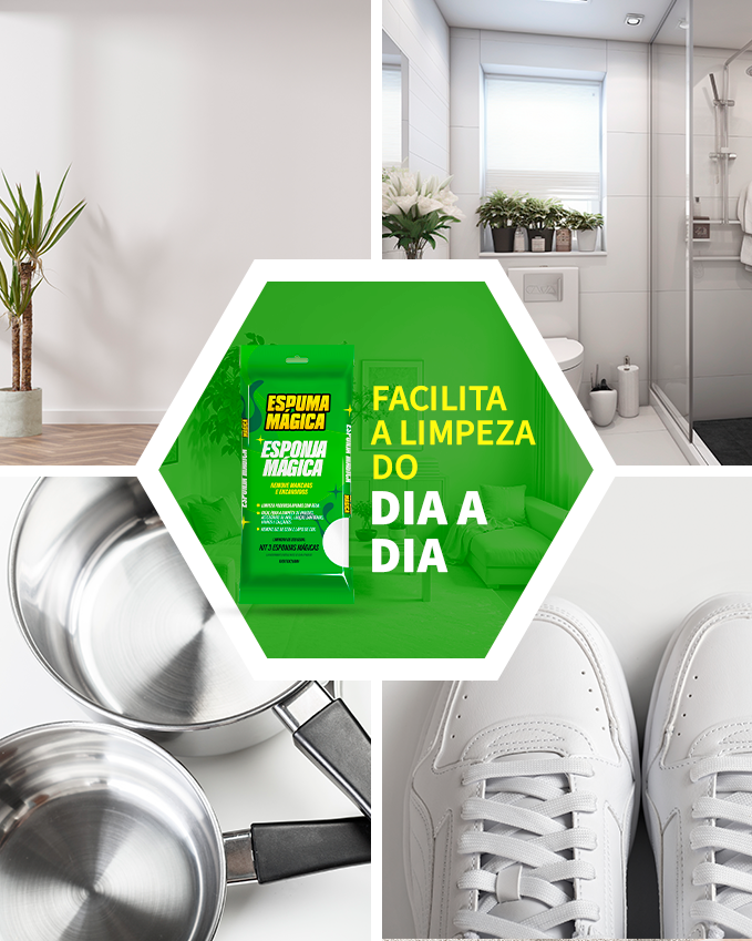 Esponja Magica - Espuma Magica pack com 3 esponjas
