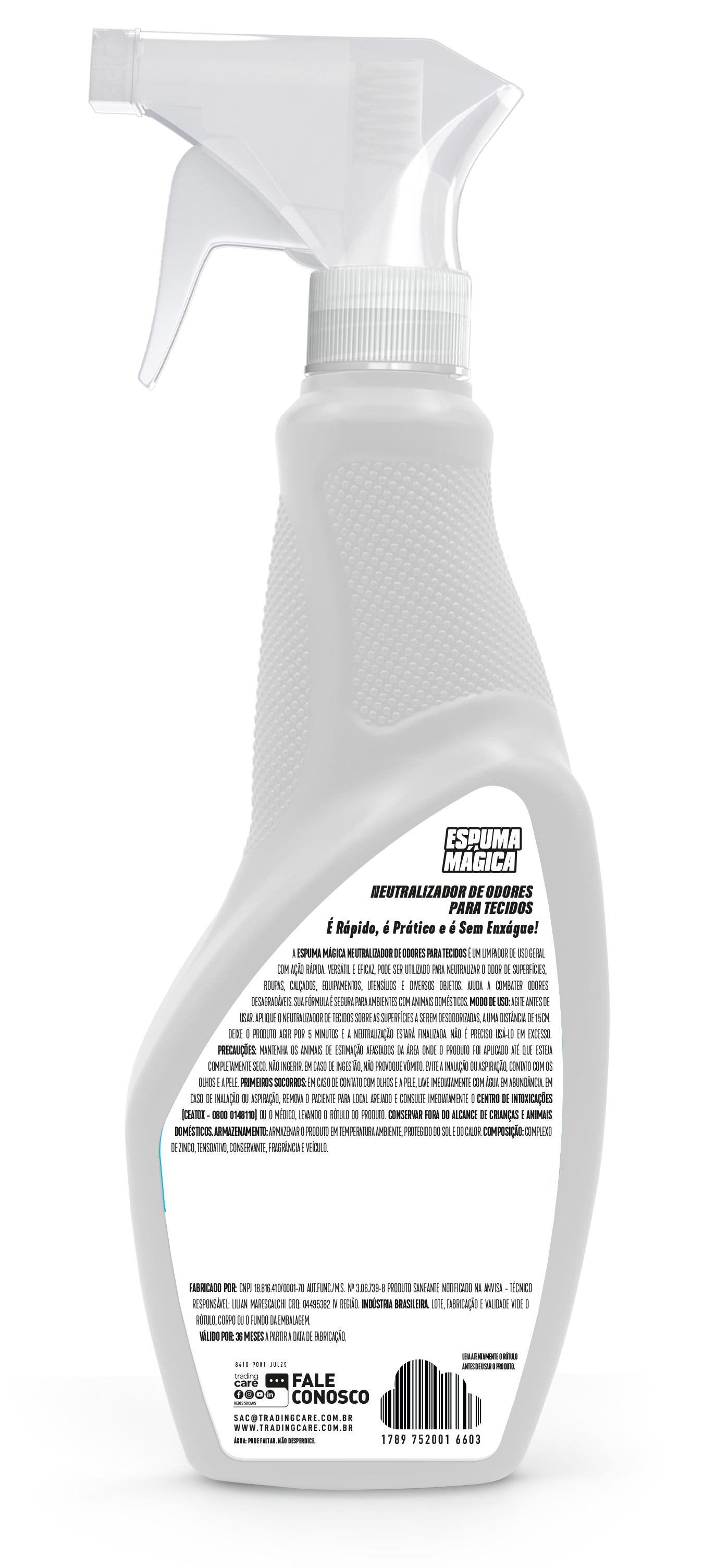 ESPUMA MAGICA NEUTRALIZADOR DE ODORES PARA TECIDOS 500ml